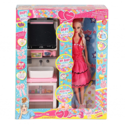 Mey İthalat® OYD-02390 Bebek ve Aynalı Lavabo Oyun Seti  Oyuncak