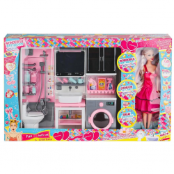 Mey İthalat® OYD-02393 Bebek ile Banyo Seti Oyun Zamanı -Oydaş Oyuncak