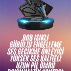 Mey İthalat® Oyuncu Kulaklığı Mikrofonlu Kablosuz Gaming Kulaklık Powerban Yüksek Ses Kaliteli