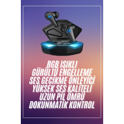 Mey İthalat® Oyuncu Kulaklığı Mikrofonlu Kablosuz Gaming Kulaklık Powerban Yüksek Ses Kaliteli