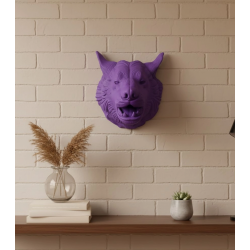 Mey İthalat® Özel Seri Mor Kurt Duvar Süsü Hediyelik Dekoratif Asılabilir Heykel