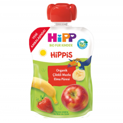 Mey İthalat®   Organik Çilekli Muzlu Elmalı Meyve Püresi 100 Gr