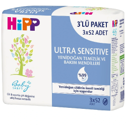 Mey İthalat® Ultra Sensitive Yenidoğan Temizlik ve Bakım Mendili 3lü 156 Yaprak