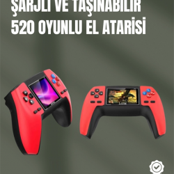 Mey İthalat® P5 GamePad Retro Konsol – Nostaljik Oyun Deneyimi, 520 Klasik Oyun Seçeneği