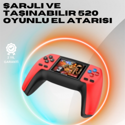Mey İthalat® P5 Mini Retro Oyun Konsolu – Tak-Çalıştır, 520 Hazır Oyun, Portatif Kullanım