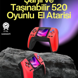 Mey İthalat® P5 Retro GamePad – 520 Klasik Oyunlu Tak-Çalıştır Mini Konsol