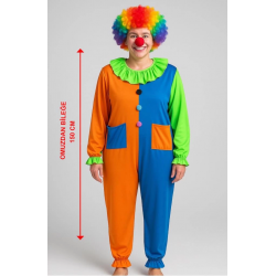 Mey İthalat® Palyaço Kostüm Seti 150 cm (Peruk + Burun + Kostüm)