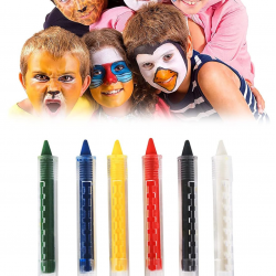 Mey İthalat® Palyaço Yüz Boyama Seti Kalemli Makyaj Boyama Seti 6 Renk