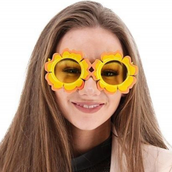 Mey İthalat® Papatya Şekilli Turuncu Sarı Renkli Hawaii Konsept Parti Gözlüğü 15x7 cm
