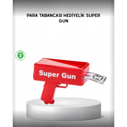 Mey İthalat® Para Dolar Saçma Para Atma Tabancası Otomatik Kırmızı Oyuncak