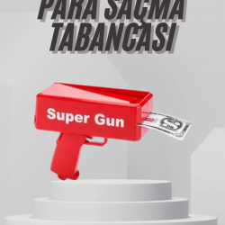 Mey İthalat® Para Dolar Saçma Para Atma Tabancası Otomatik Kırmızı Oyuncak