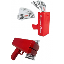 Mey İthalat® Para Saçma Tabancası Kırmızı Para Fırlatma Oyuncağı Parti Eğlencesi