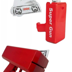 Mey İthalat® Para Saçma Tabancası Kırmızı Para Fırlatma Oyuncağı Parti Eğlencesi