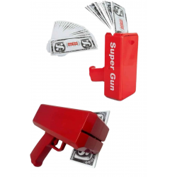 Mey İthalat® Para Saçma Tabancası Kırmızı Para Fırlatma Oyuncağı Parti Eğlencesi