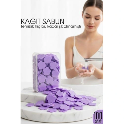 Mey İthalat® Parfümlü Elde Eriyen Kağıt Sabun - 100 lü paket Sihirli Sabun – Hijyenik Seyahat Kutusu