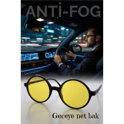 Mey İthalat® Parlama Önleyici Gece Sürüş Görüş Gözlüğü Sis Far Işık Önleyici Anti-Fog Gözlük