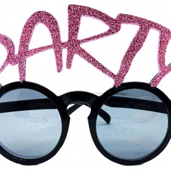 Mey İthalat® Party Yazılı Simli Pembe Renk Parti Gözlüğü 15x7 cm