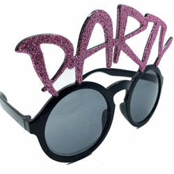 Mey İthalat® Party Yazılı Simli Pembe Renk Parti Gözlüğü 15x7 cm