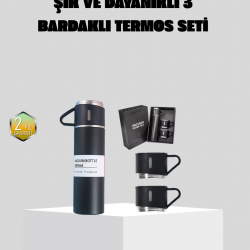 Mey İthalat® Paslanmaz Çelik 500 ml Termos Seti – 8 Saat Isı Koruma, Vakumlu, Sızdırmaz ve Taşınabilir