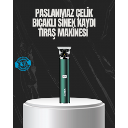 Mey İthalat® Paslanmaz Çelik Başlıklı Su Geçirmez Şarjlı Saç Kesme Makinesi