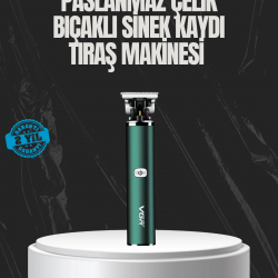 Mey İthalat® Paslanmaz Çelik Başlıklı Su Geçirmez Şarjlı Saç Kesme Makinesi