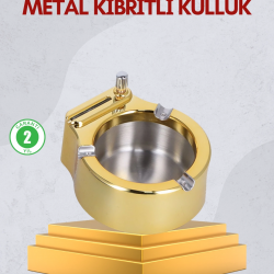 Mey İthalat® Paslanmaz Çelik Küllük Çakmaklı Masa Üstü Kullanım