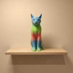 Mey İthalat® Pastel Rainbow Kedi Figürü Masa ve Raf Üstü Ev Dekorasyonu