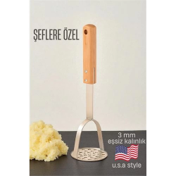 Mey İthalat® Patates Ezici 3 mm Kalınlık 304 Paslanmaz Çelik Havuç Muz Avokado Ezici