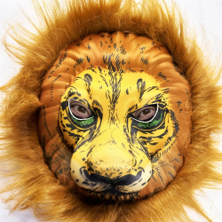 Mey İthalat® Peluş Aslan Maskesi Kahverengi Yeleli Mega Peluş 33 No