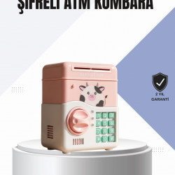 Mey İthalat® Pembe Elektronik Şifreli Otomatik Para Çeken ATM Kumbarası