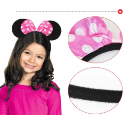 Mey İthalat® Pembe Fiyonklu Minnie Mouse Tacı Mini Kulak