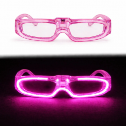 Mey İthalat® Pembe LED Işıklı Parti Gözlüğü 3 Modlu – Glow & Gece Eğlence Gözlüğü