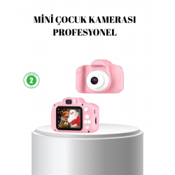 Mey İthalat® Pembe Mini 1080p HD Çocuk Kamera – 8MP, Video Kaydı,TF Kart Destekli