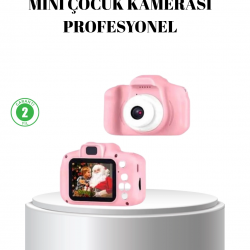 Mey İthalat® Pembe Mini 1080p HD Çocuk Kamera – 8MP, Video Kaydı,TF Kart Destekli