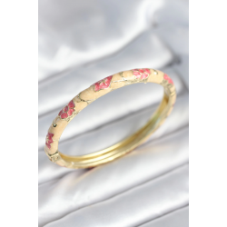 Mey İthalat® Pembe Renk Detaylı Mineli Kelepçe