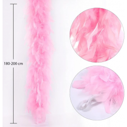Mey İthalat® Pembe Renk Kabarık Kalın Otriş Boa Tüy 6 cm Genişlik 180-200 cm Uzunluk