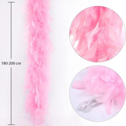 Mey İthalat® Pembe Renk Kabarık Kalın Otriş Boa Tüy 6 cm Genişlik 180-200 cm Uzunluk