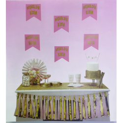 Mey İthalat® Pembe Üzeri Altın Hoşgeldin Kızım Flama Süs