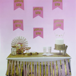 Mey İthalat® Pembe Üzeri Altın Hoşgeldin Kızım Flama Süs