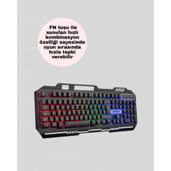 Mey İthalat® PG8018 LED Aydınlatmalı Mekanik Klavye Mouse – Oyunlarda Üstün Performans