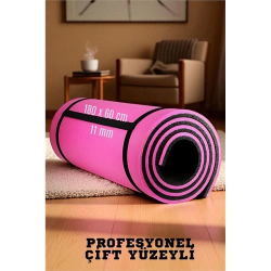 Mey İthalat® Pilates Matı- Spor Matı - Yoga Matı 11 mm Çift Taraflı Pembe