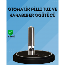 Mey İthalat® Pilli Baharat Değirmeni Karabiber Tuz ve Baharat Öğütücü