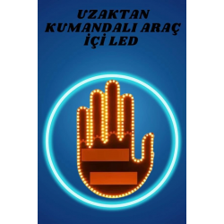 Mey İthalat® Pilli Led Işık Araç Camı İçin Uzaktan Kumandalı El Simgesi