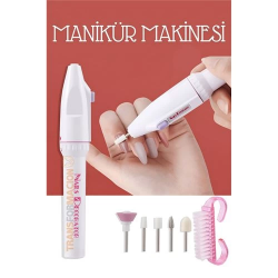 Mey İthalat® Profesyonel 5 Başlıklı Pilli Manikür Pedikür Seti - Güçlü Motorlu Tırnak Törpü ve Parlatıcı Bakım Kiti