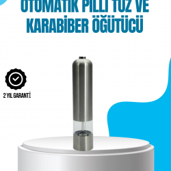 Mey İthalat® Pilli Otomatik Baharat Değirmeni Tek Tuşla Kolay Kullanım