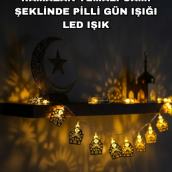 Mey İthalat® Pilli Ramazan ve Bayram LED Işık Zinciri Cami Temalı Dekoratif
