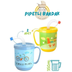 Mey İthalat® Pipetli Bardak 2 li Momma Design
