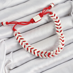 Mey İthalat® Pirinç Asansörlü Kırmızı Beyaz Juju Kadın Bileklik