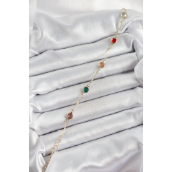 Mey İthalat® Pirinç Asorti Model Gold Renk Zirkon Taşlı Kadın Bileklik