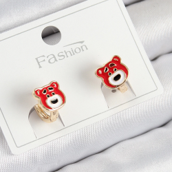 Mey İthalat® Pirinç Ayıcık Model Gold Renk Çocuk Küpe